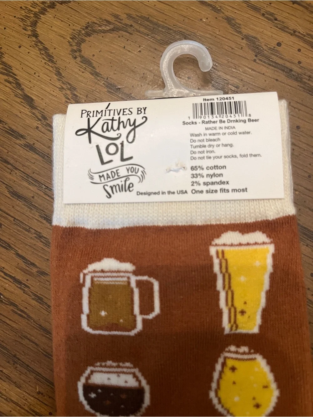 Primitives By Kathy I'd Rather Be Drinking Beer Crew Socks, new